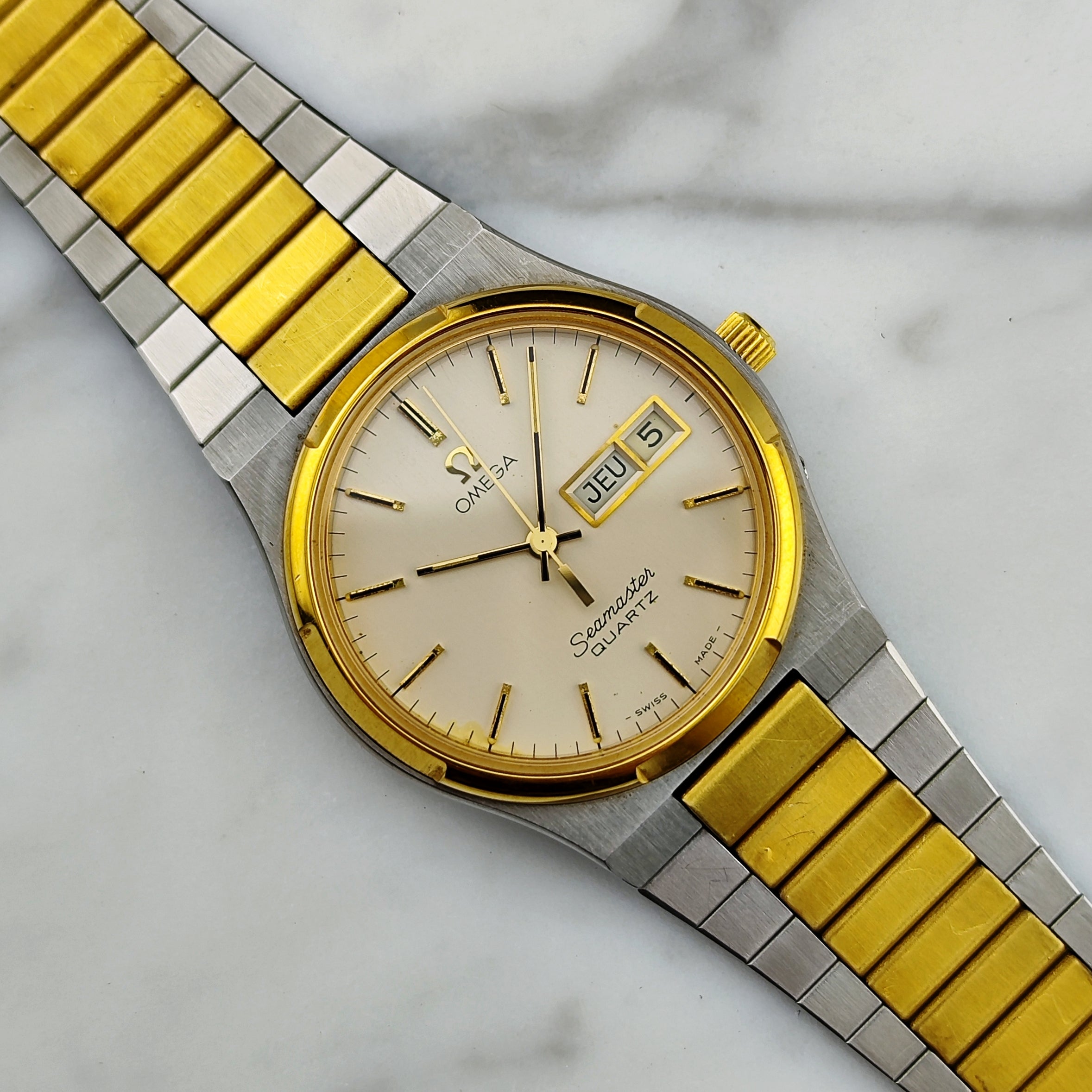 Vintage Omega Seamaster Quartz Two-Tone France Day-Date 1976 – Super R ...