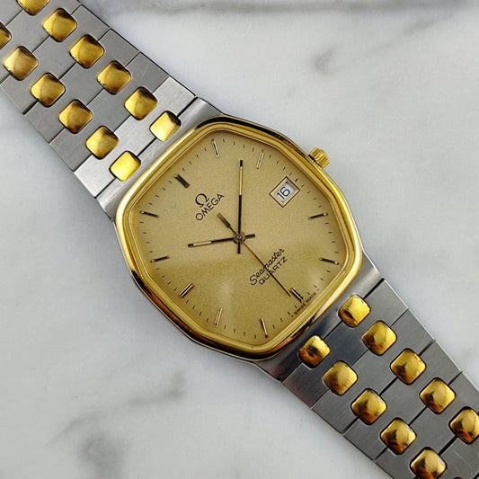 Omega Seamaster Quartz Ref. 196.0279 (ca. 1980) – Zweifarbiges Design mit seltenem Sparkling Dial