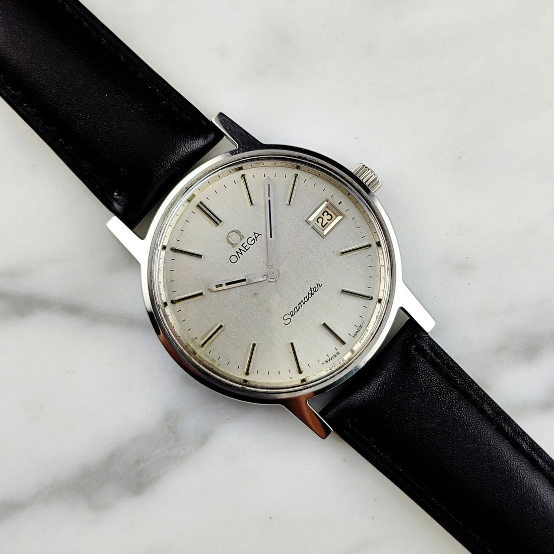 Omega Seamaster Ref. 136.0099 Silber 1975 – Vintage Dresswatch Handaufzug Cal. 1030 Serviced 05/2026