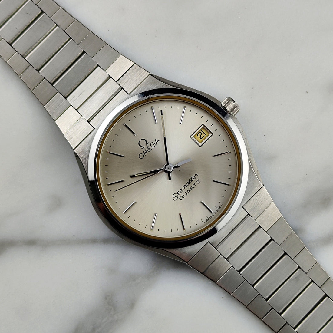 Omega Seamaster Quartz Ref. 196.0168 1978 – Super Rare Vintage Omega Date Steel Quartz Uhr