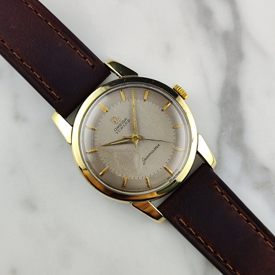 Omega Seamaster Türler Ref. 2759 (1956) – Gold, graues Zifferblatt