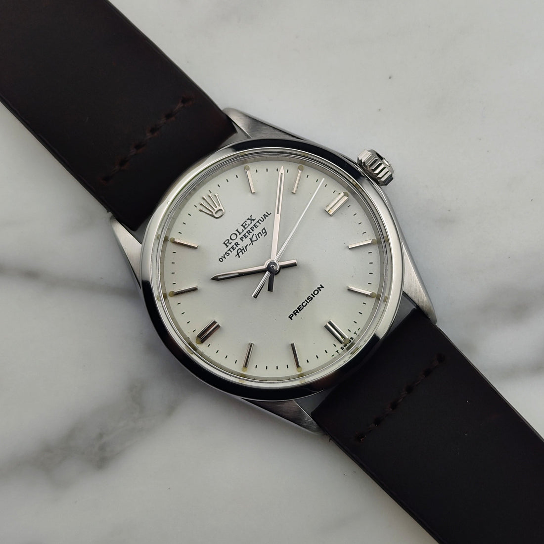 Rolex Air-King Precision 5500 Weißes Zifferblatt 1970 Stahl