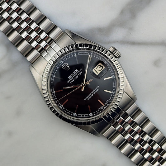 Rolex Datejust 36 Schwarz Mint+ mit Box & Papieren Ref. 16030