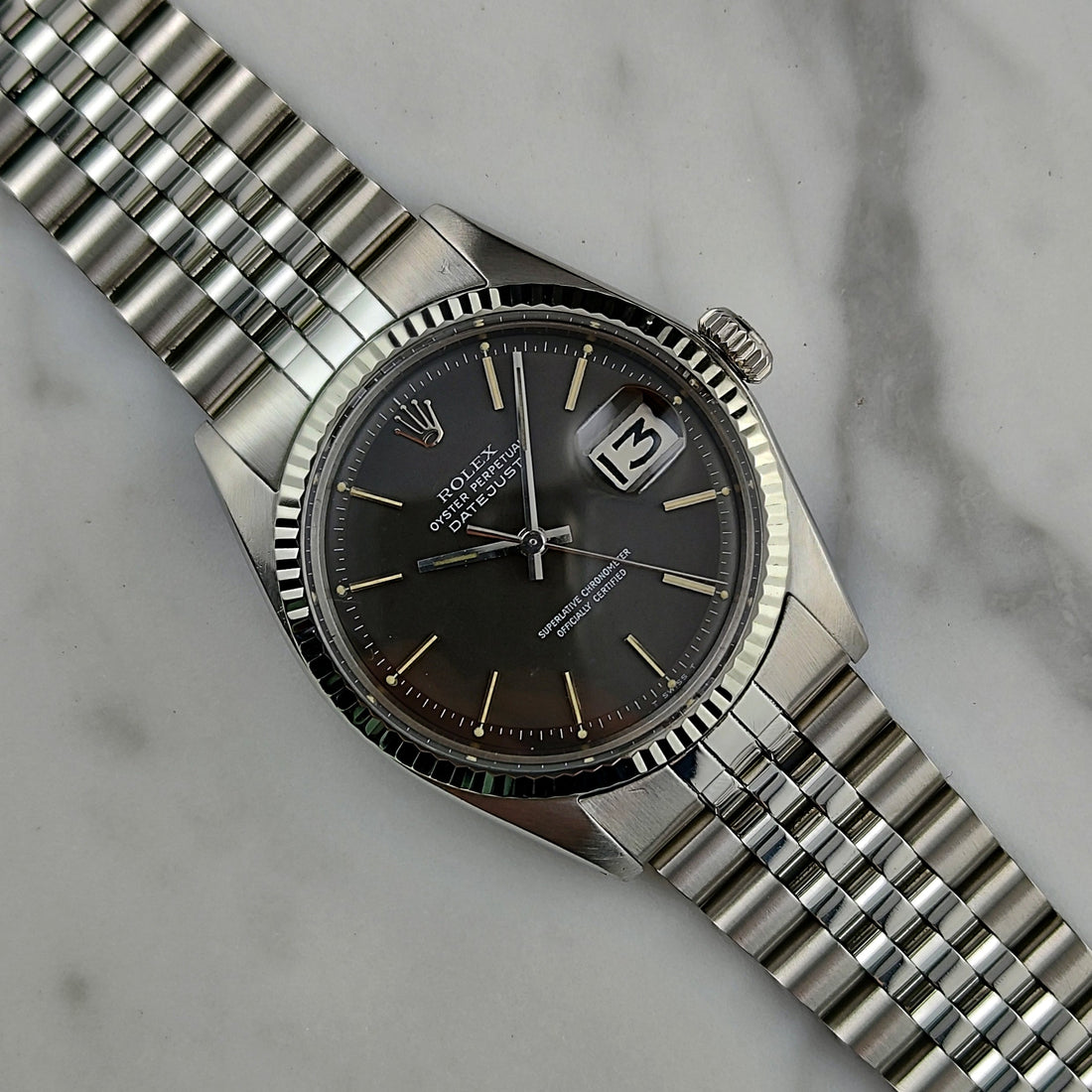 Rolex Datejust 36 Ref. 1601 (1970) – Grey Dial mit Box & Papieren