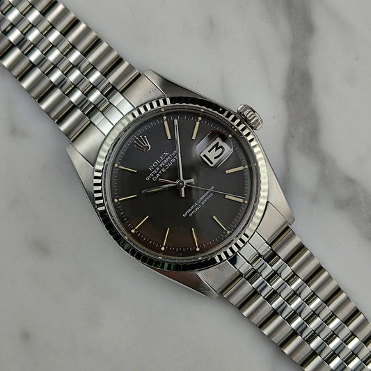 Rolex Datejust 36 Ref. 1601 (1970) – Grey Dial mit Box & Papieren