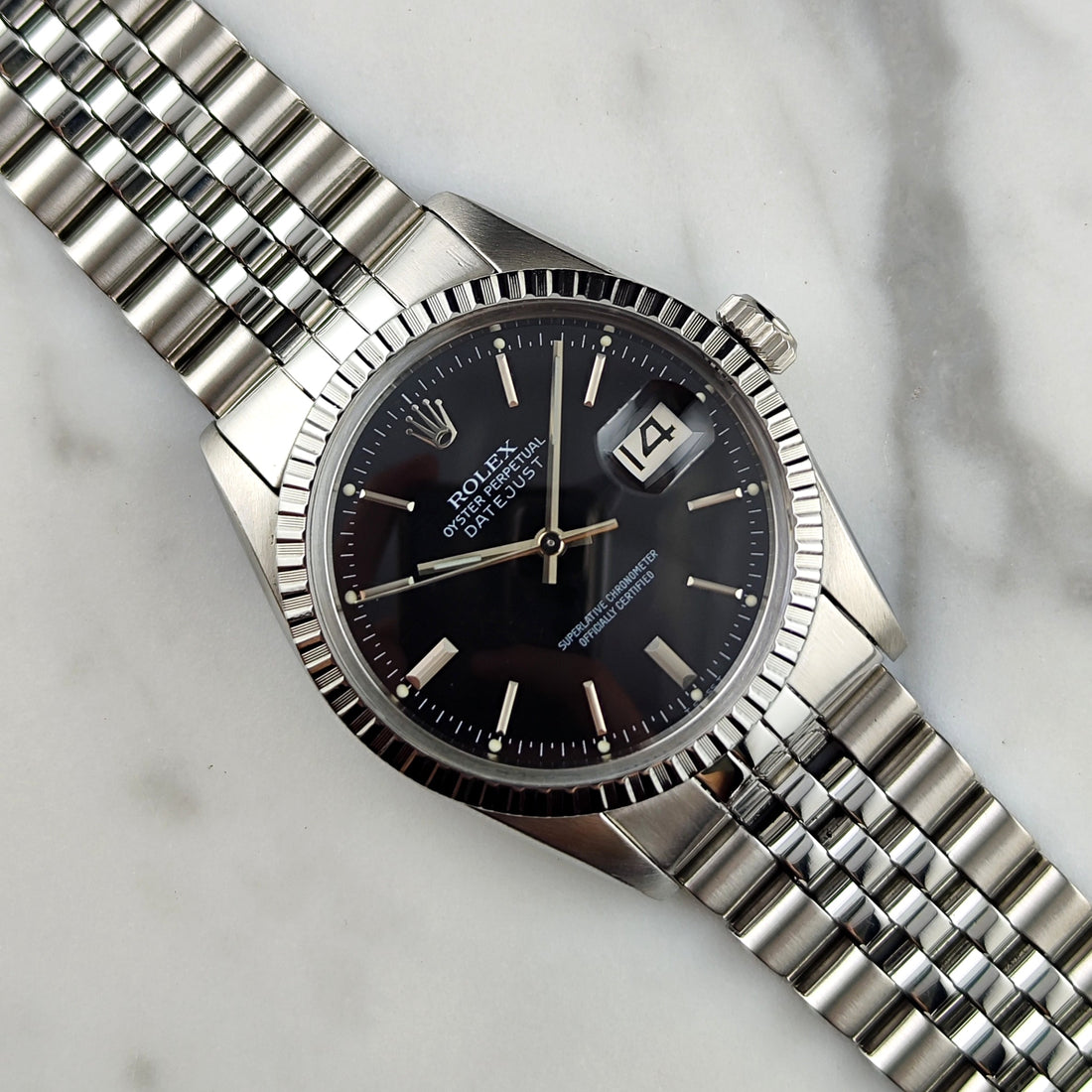 Rolex Datejust 36 Black Dial 1980 (Ref. 16030) – frisch serviced, Mint-Uhrwerk