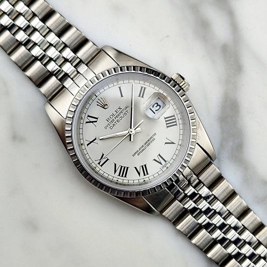 Rolex Datejust 36 White Buckley Dial 1989 – Ref. 16220