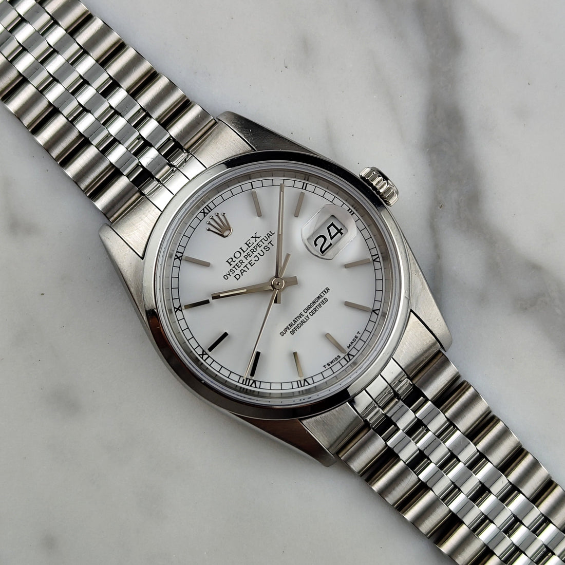 Rolex Datejust 36 Ref. 16200 (1991) – Weißes Zifferblatt, Serviced 06/2026