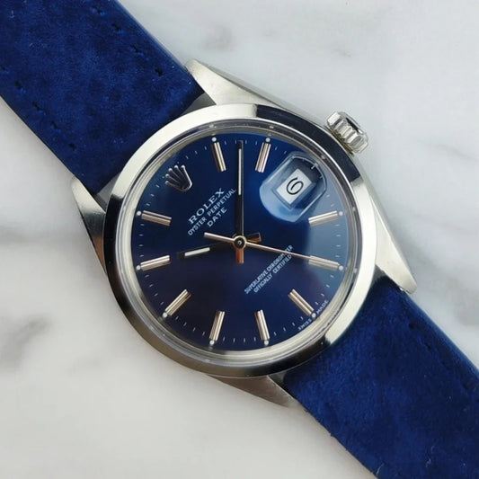ROLEX Oyster Perpetual Date Rare Blue Dial Mint [REF. 1500]