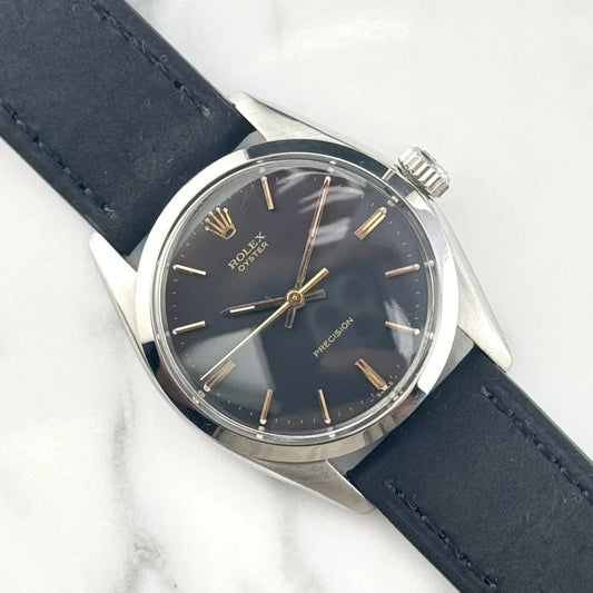 ROLEX Oyster Precision Black Dial Gold Super Rare Spec [REF. 6426]