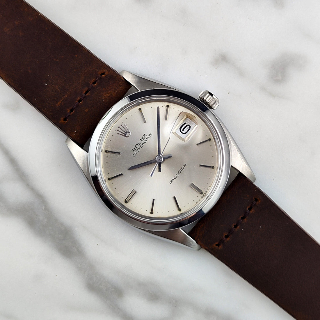 Rolex Oyster Precision Date Silver Dial with Box 1976 (Ref. 6694) – frisch serviced