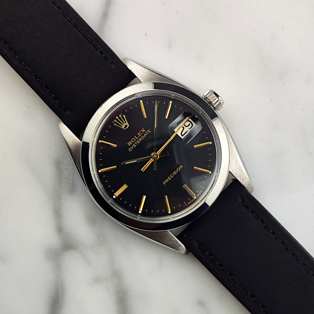 Rolex Oysterdate Precision Schwarz 1959 Ref. 6494 – Box & Service 01/2026
