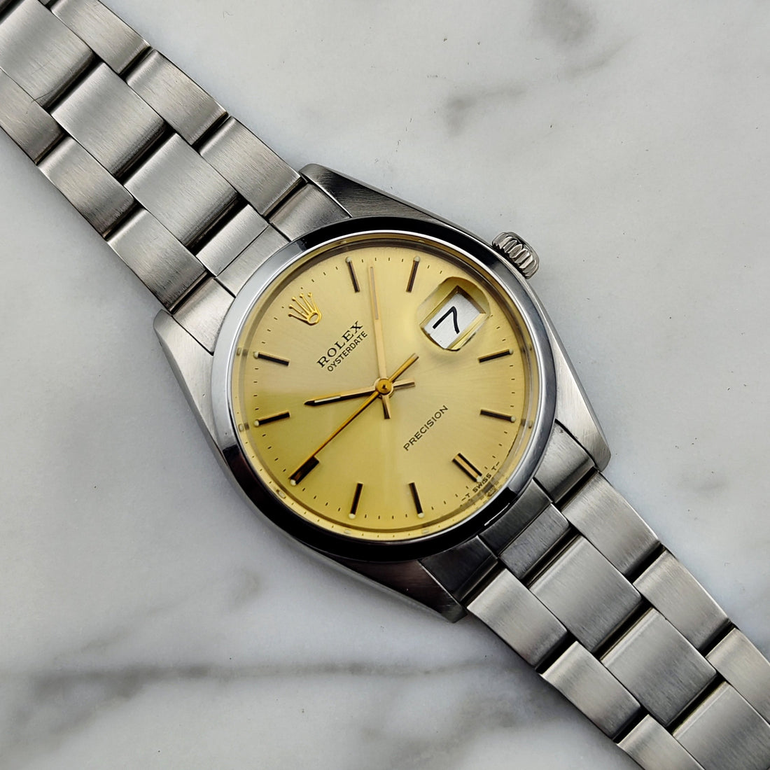 Rolex Oysterdate Precision 6694 Gold Dial 1978