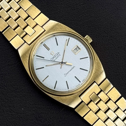 Vintage OMEGA Seamaster Gold Date Quartz Rare [REF. 196.0083]