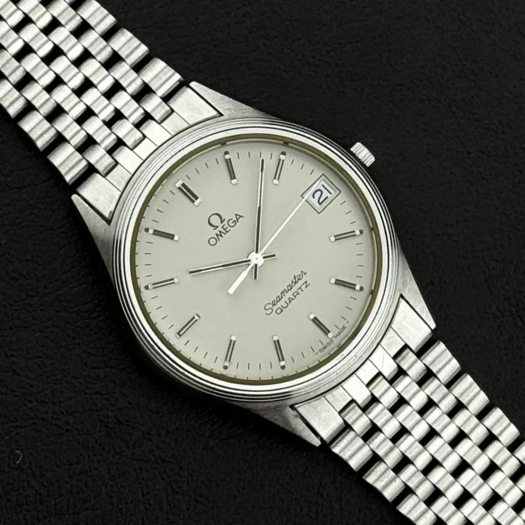 Vintage OMEGA Seamaster Quartz Date Mint Perfect Condition [REF. 196.0217]