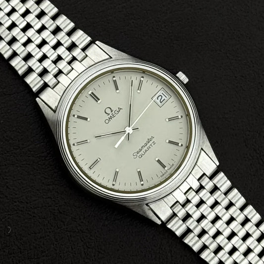 Vintage OMEGA Seamaster Quartz Date Mint Perfect Condition [REF. 196.0217]