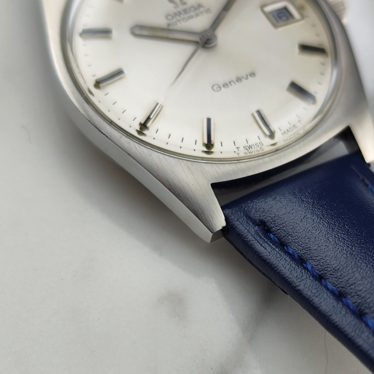 OMEGA Genève Automatic Steel Blue Strap Near Mint [REF. 166.041]