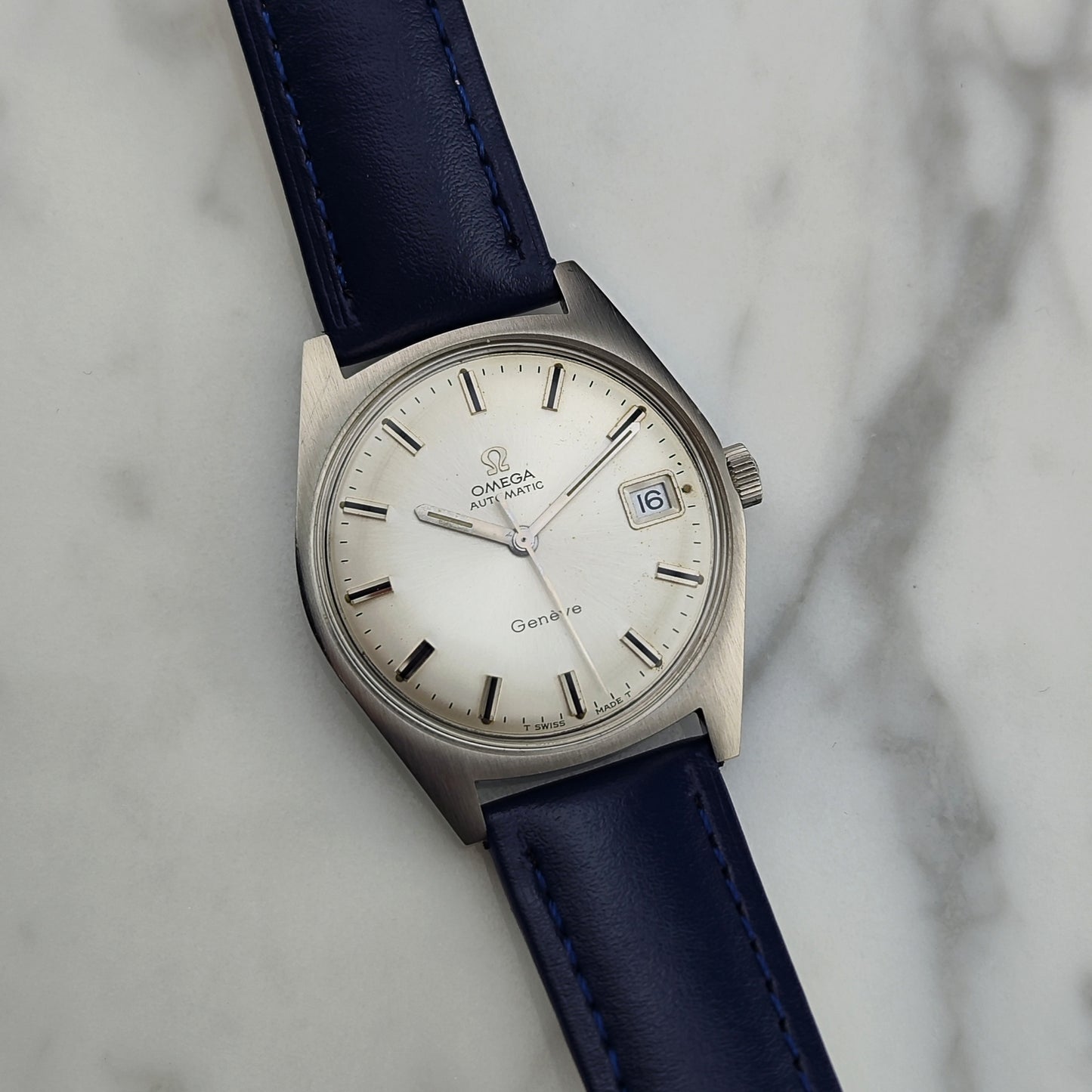 OMEGA Genève Automatic Steel Blue Strap Near Mint [REF. 166.041]