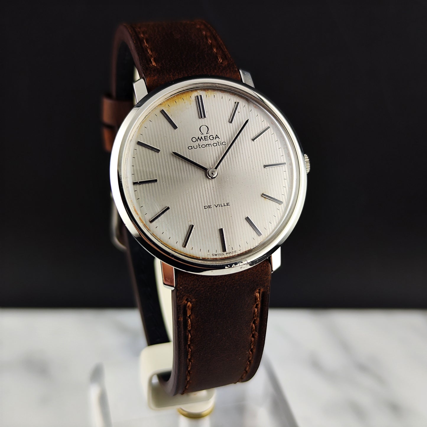 OMEGA De Ville Automatic Rare Tapestry Dial White 1966 [REF. 151.0039]