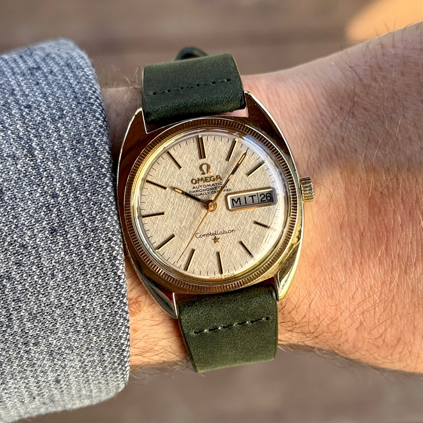 OMEGA Constellation C-Shape Gold White Dial German Day-Date 1970 [REF. 168.029]