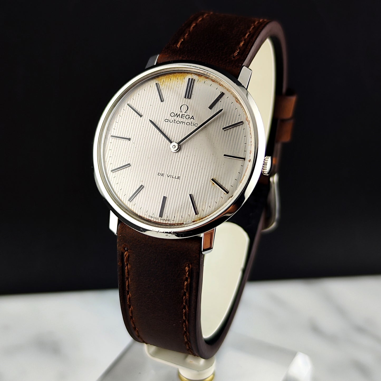OMEGA De Ville Automatic Rare Tapestry Dial White 1966 [REF. 151.0039]