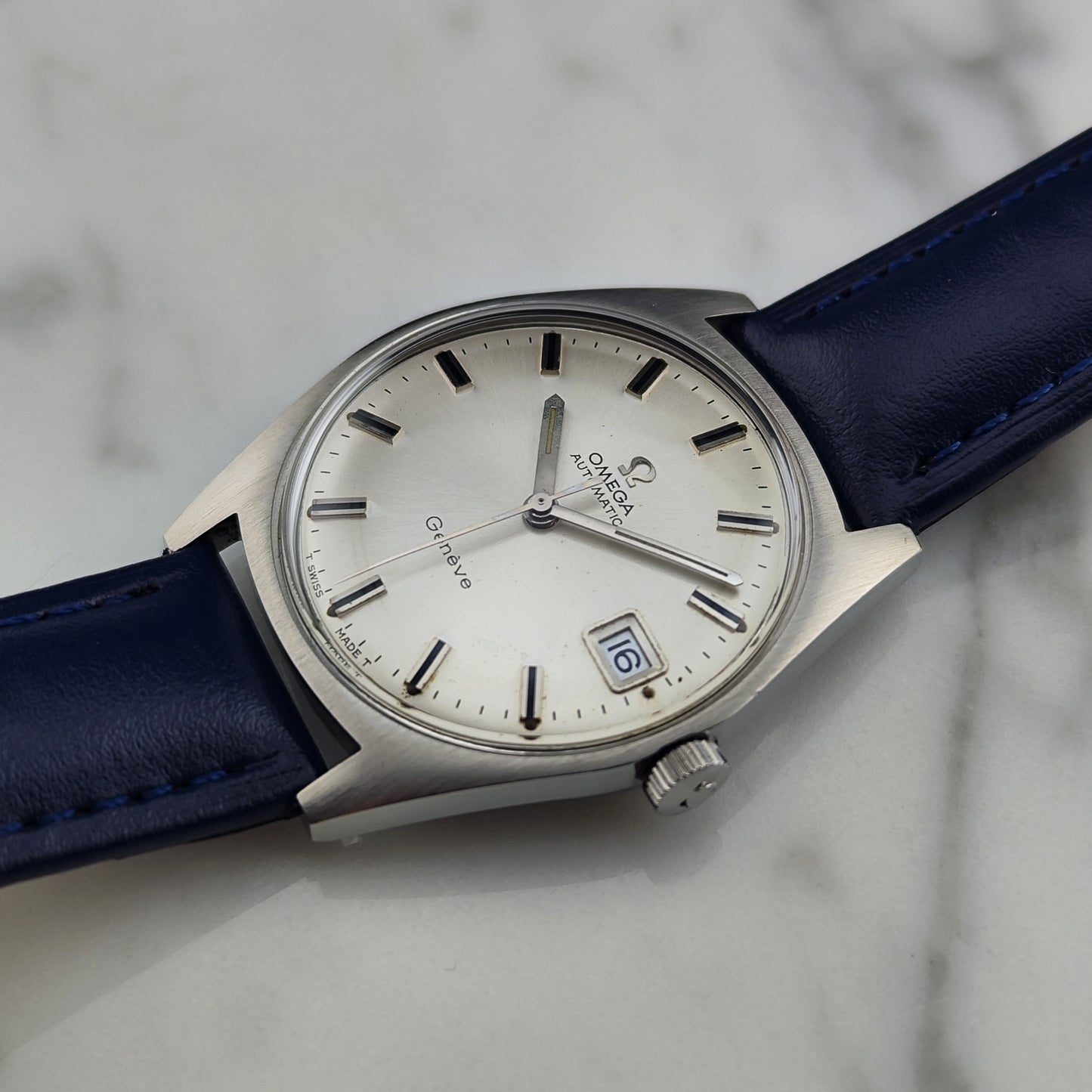 OMEGA Genève Automatic Steel Blue Strap Near Mint [REF. 166.041]