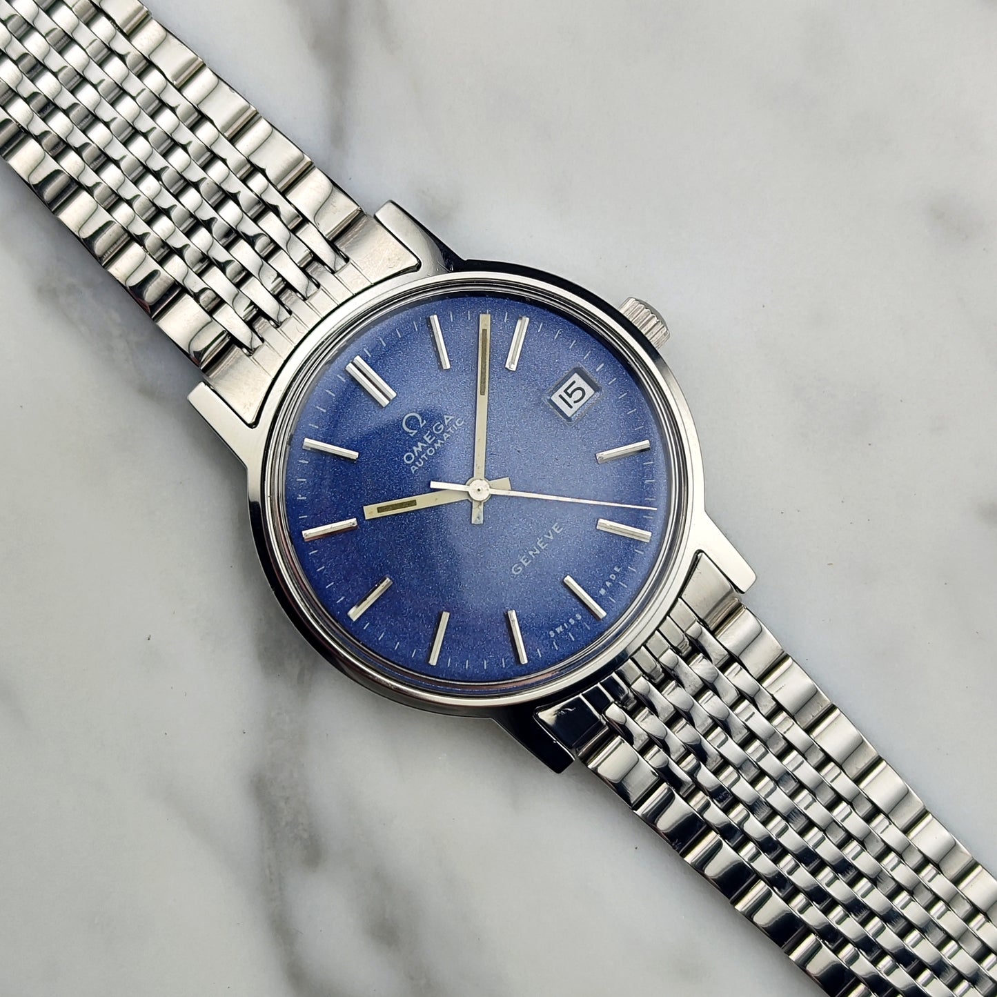 OMEGA Genéve Blue Sparkle Dial Serviced 01/2026 [REF. 166.0163]