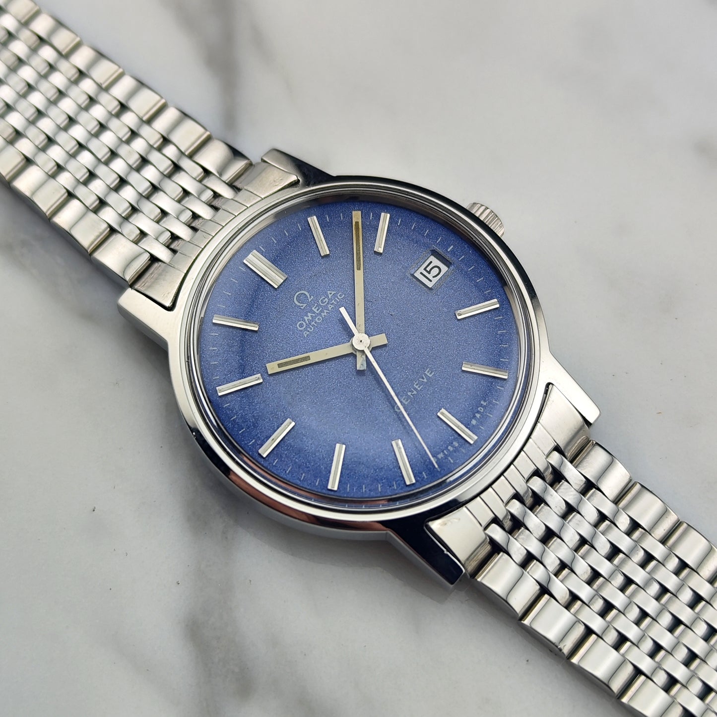OMEGA Genéve Blue Sparkle Dial Serviced 01/2026 [REF. 166.0163]