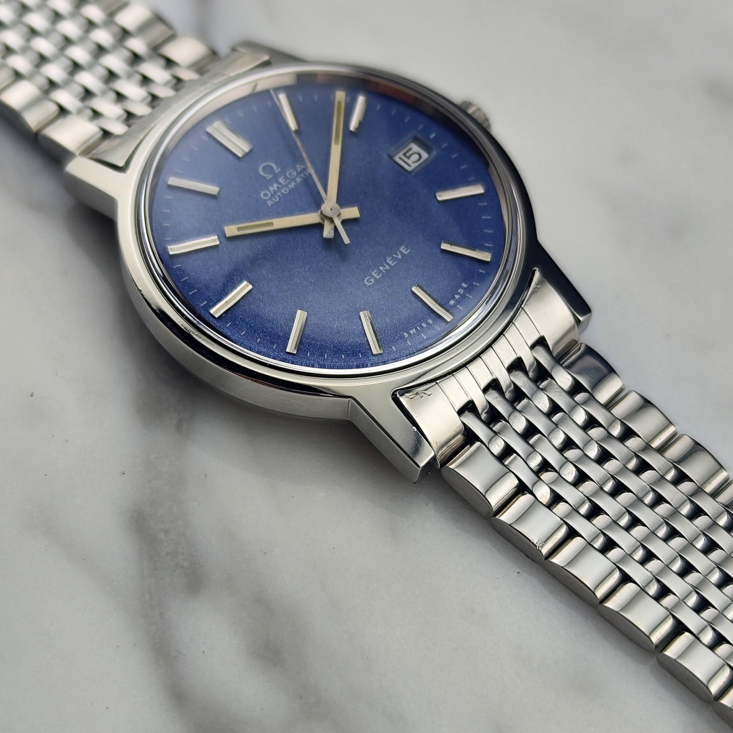 OMEGA Genéve Blue Sparkle Dial Serviced 01/2026 [REF. 166.0163]
