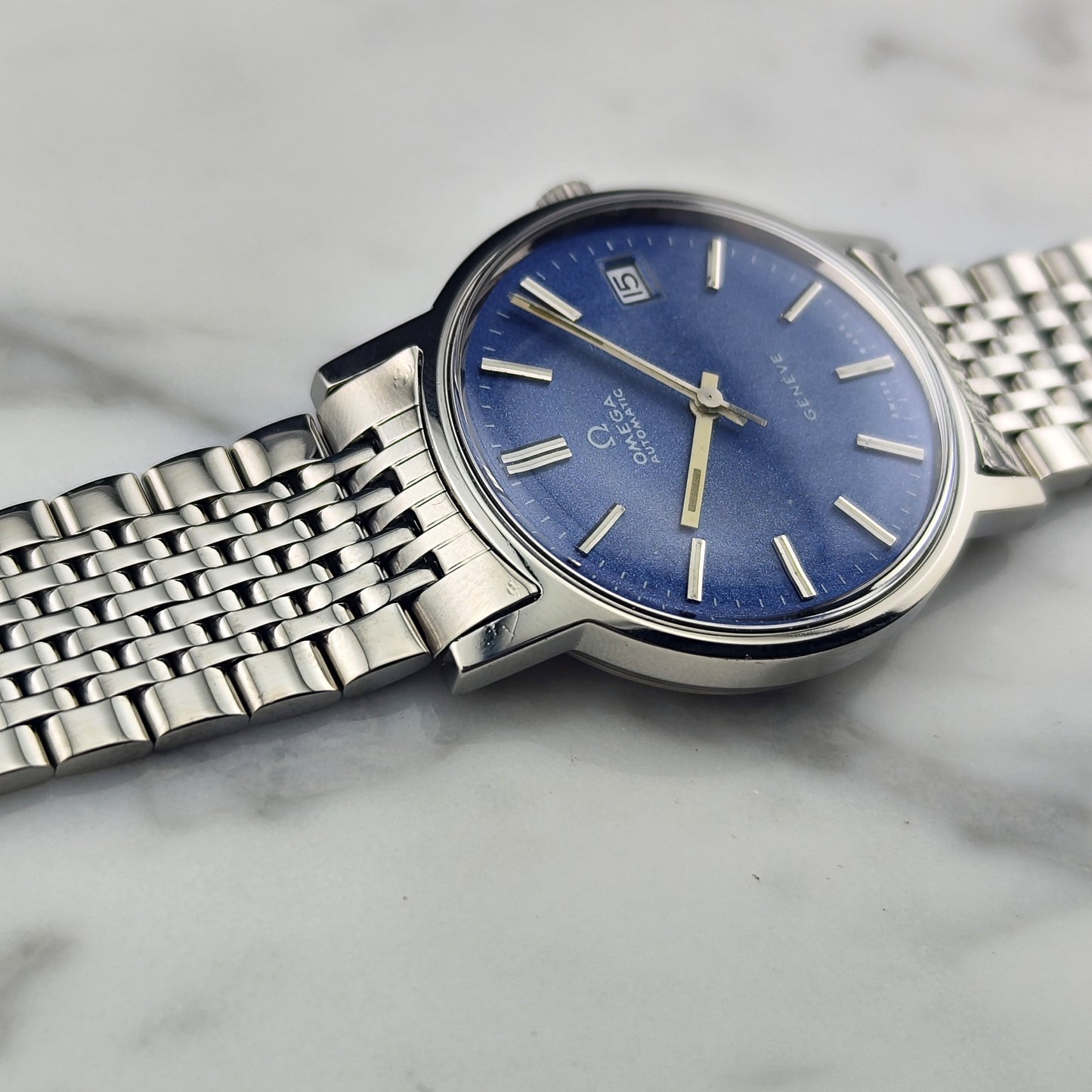 OMEGA Genéve Blue Sparkle Dial Serviced 01/2026 [REF. 166.0163]