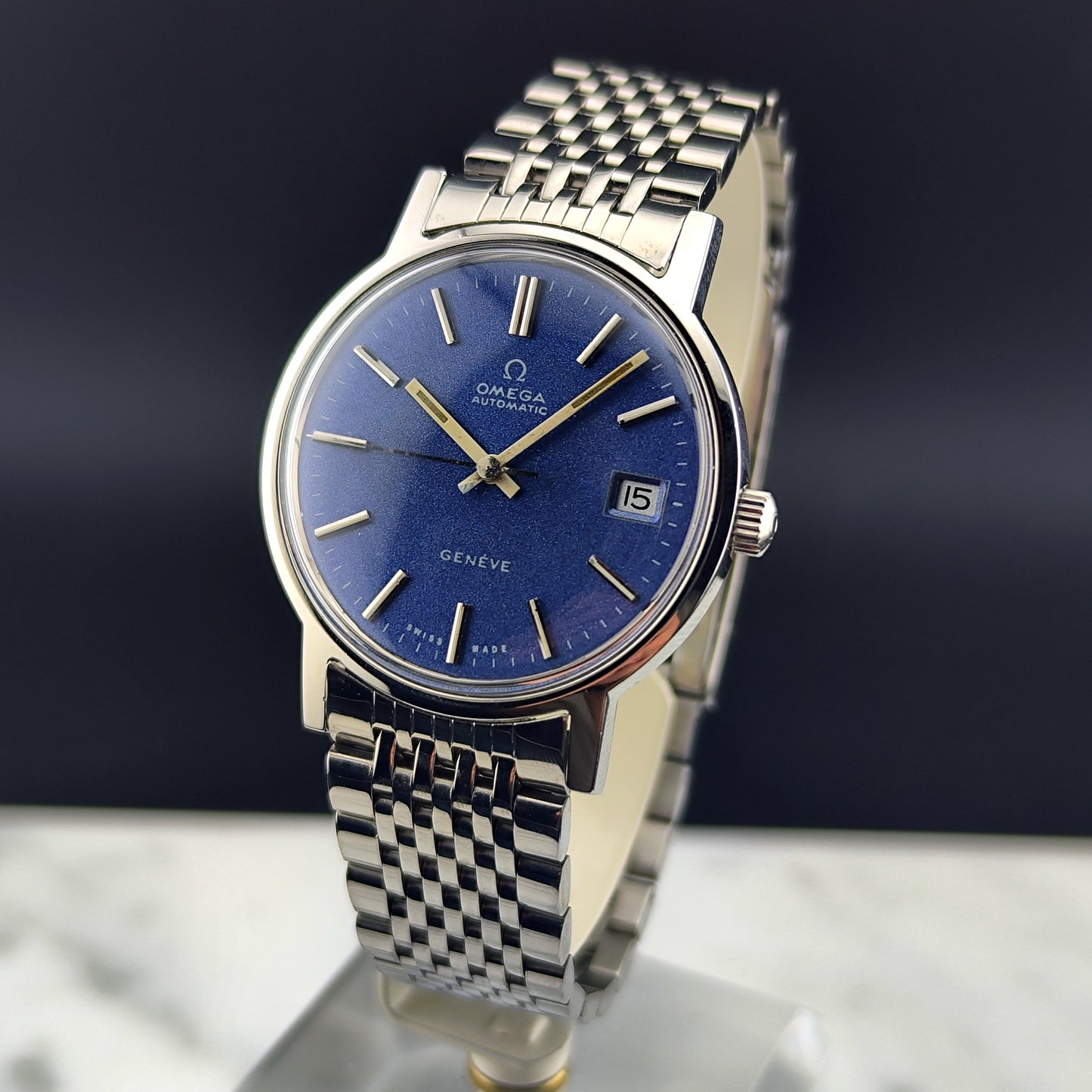 OMEGA Genéve Blue Sparkle Dial Serviced 01/2026 [REF. 166.0163]