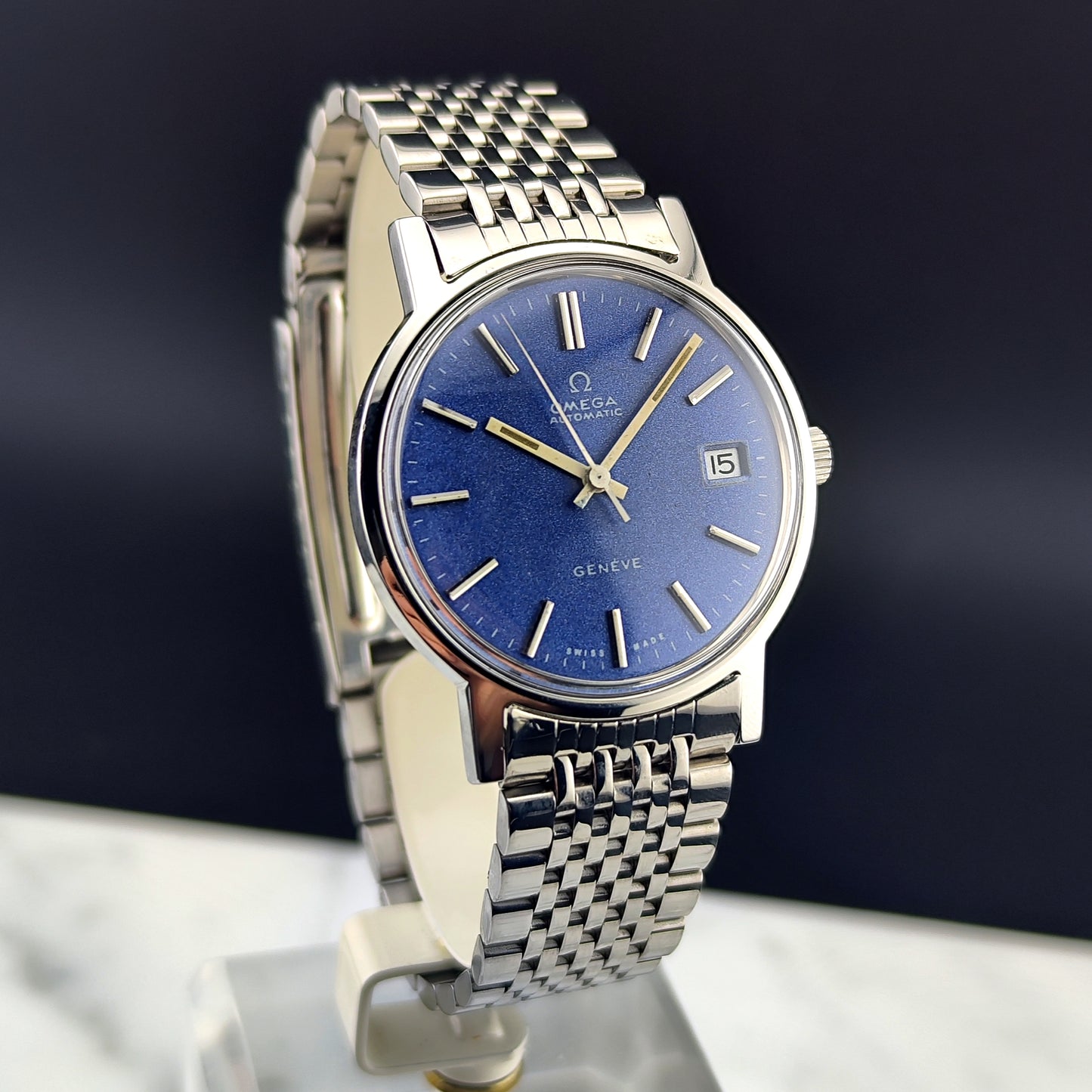 OMEGA Genéve Blue Sparkle Dial Serviced 01/2026 [REF. 166.0163]