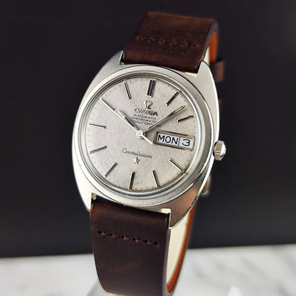 Omega Constellation C-Shape Linen Dial German Day-Date 1968 [REF. 168.019]