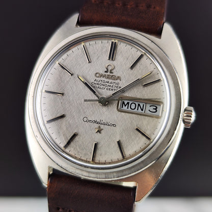 Omega Constellation C-Shape Linen Dial German Day-Date 1968 [REF. 168.019]