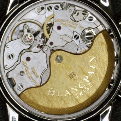 BlancPain Leman Flyback Chronograph Automatic Black Dial – Uhrwerk durch Gehäuseboden sichtbar