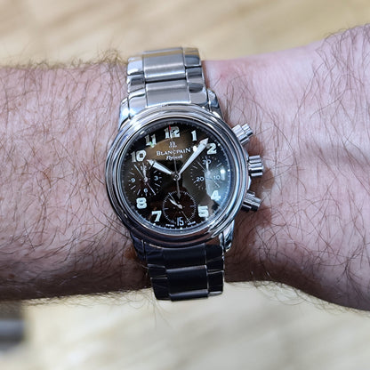 BlancPain Leman Flyback Chronograph Automatic Black Dial – Am Handgelenk mit Metallband