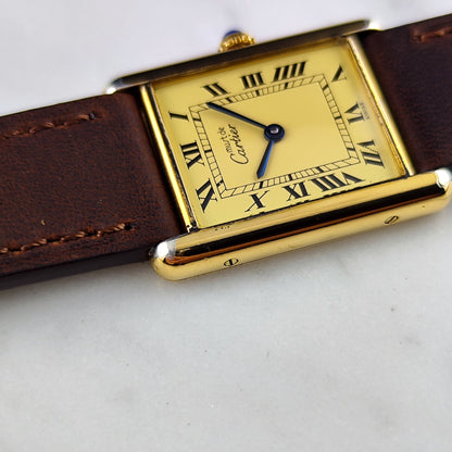 Cartier Must De Gold Gold Dial Tank 1990 Fullset – Bild 13