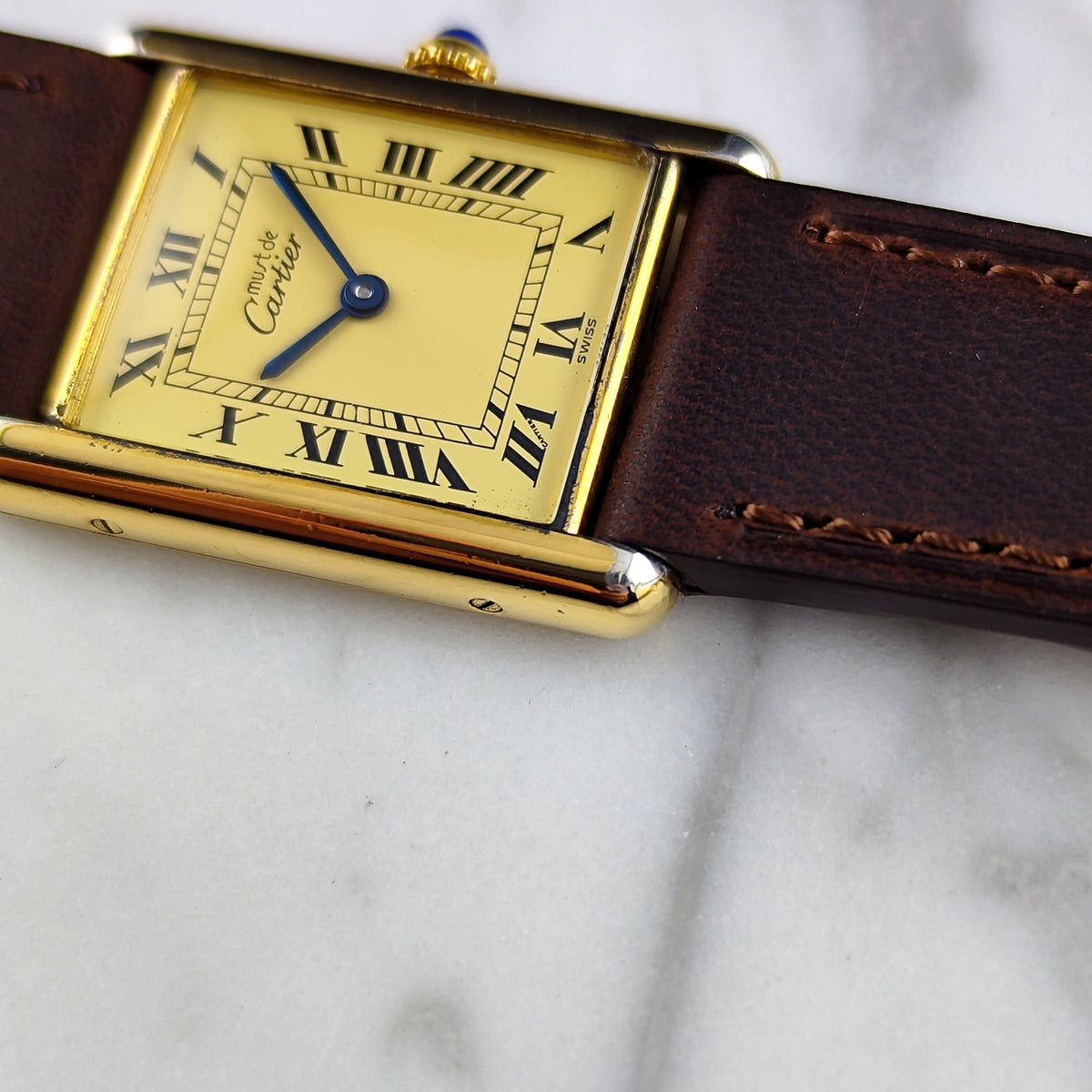 Cartier Must De Gold Gold Dial Tank 1990 Fullset – Bild 14