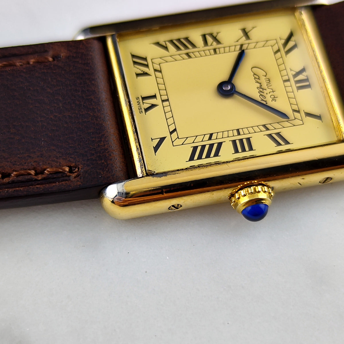 Cartier Must De Gold Gold Dial Tank 1990 Fullset – Bild 15