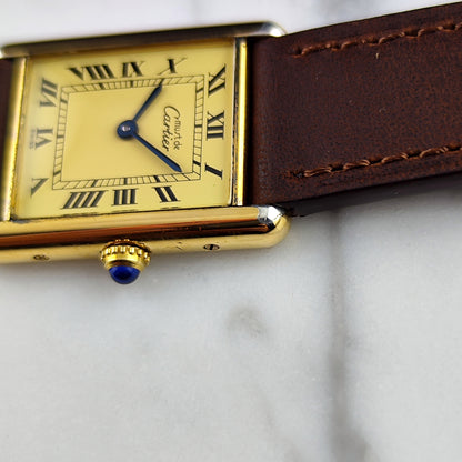 Cartier Must De Gold Gold Dial Tank 1990 Fullset – Bild 16