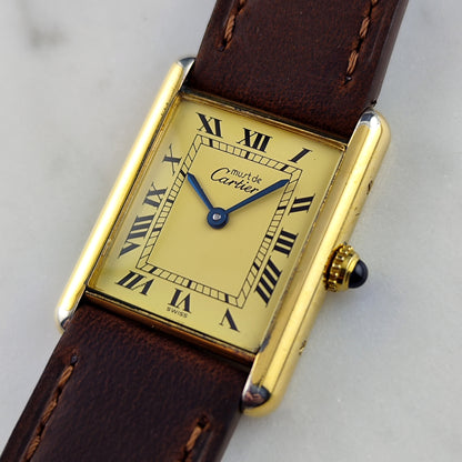 Cartier Must De Gold Gold Dial Tank 1990 Fullset – Bild 17