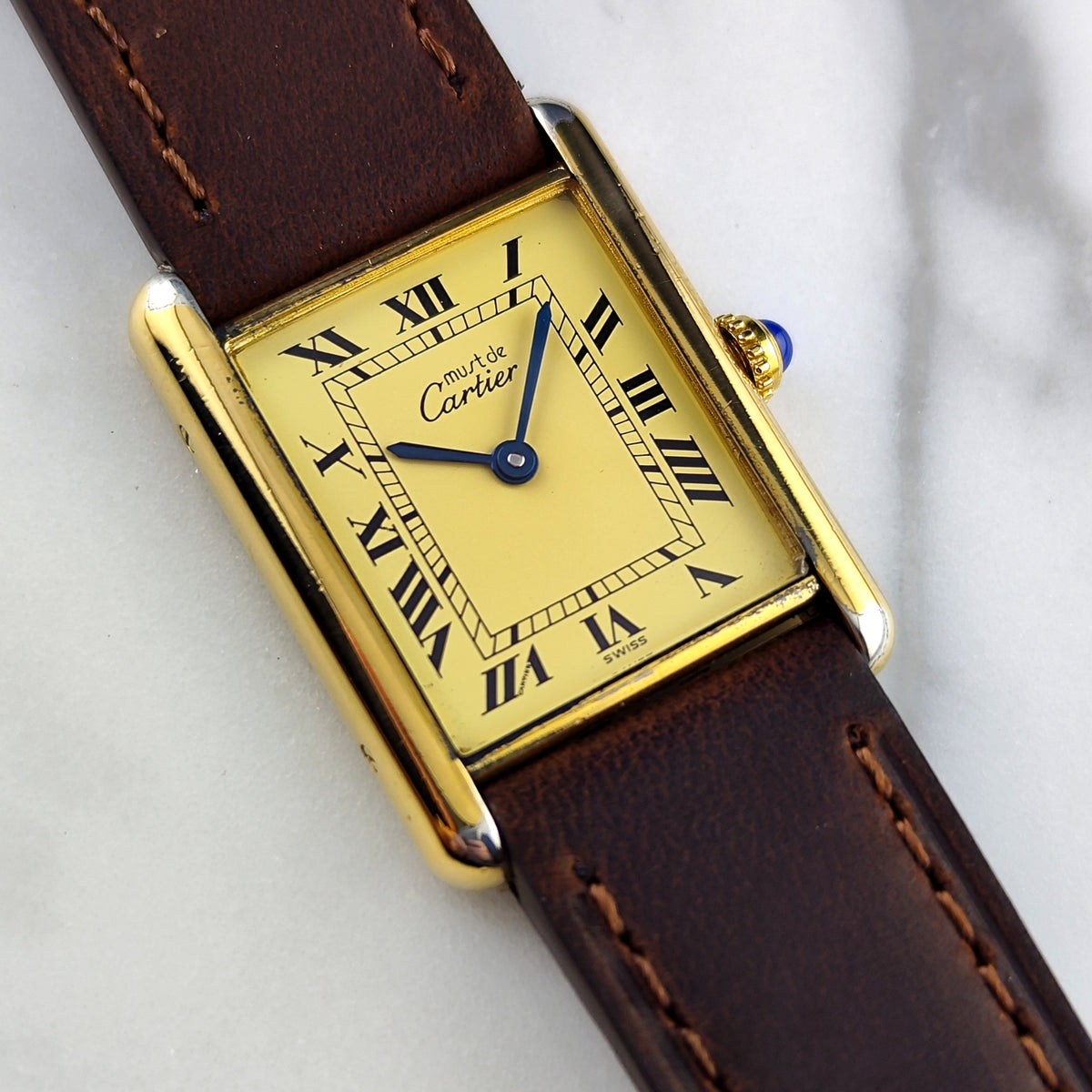Cartier Must De Gold Gold Dial Tank 1990 Fullset – Bild 18