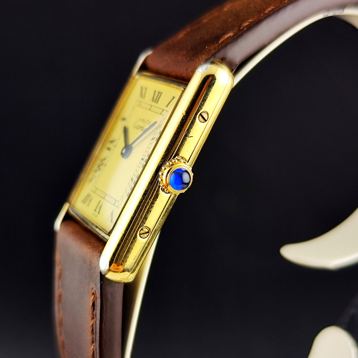 Cartier Must De Gold Gold Dial Tank 1990 Fullset – Bild 8