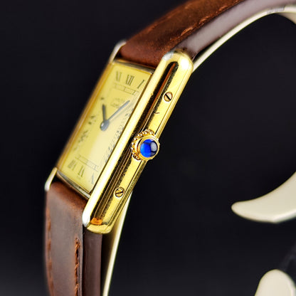 Cartier Must De Gold Gold Dial Tank 1990 Fullset – Bild 8
