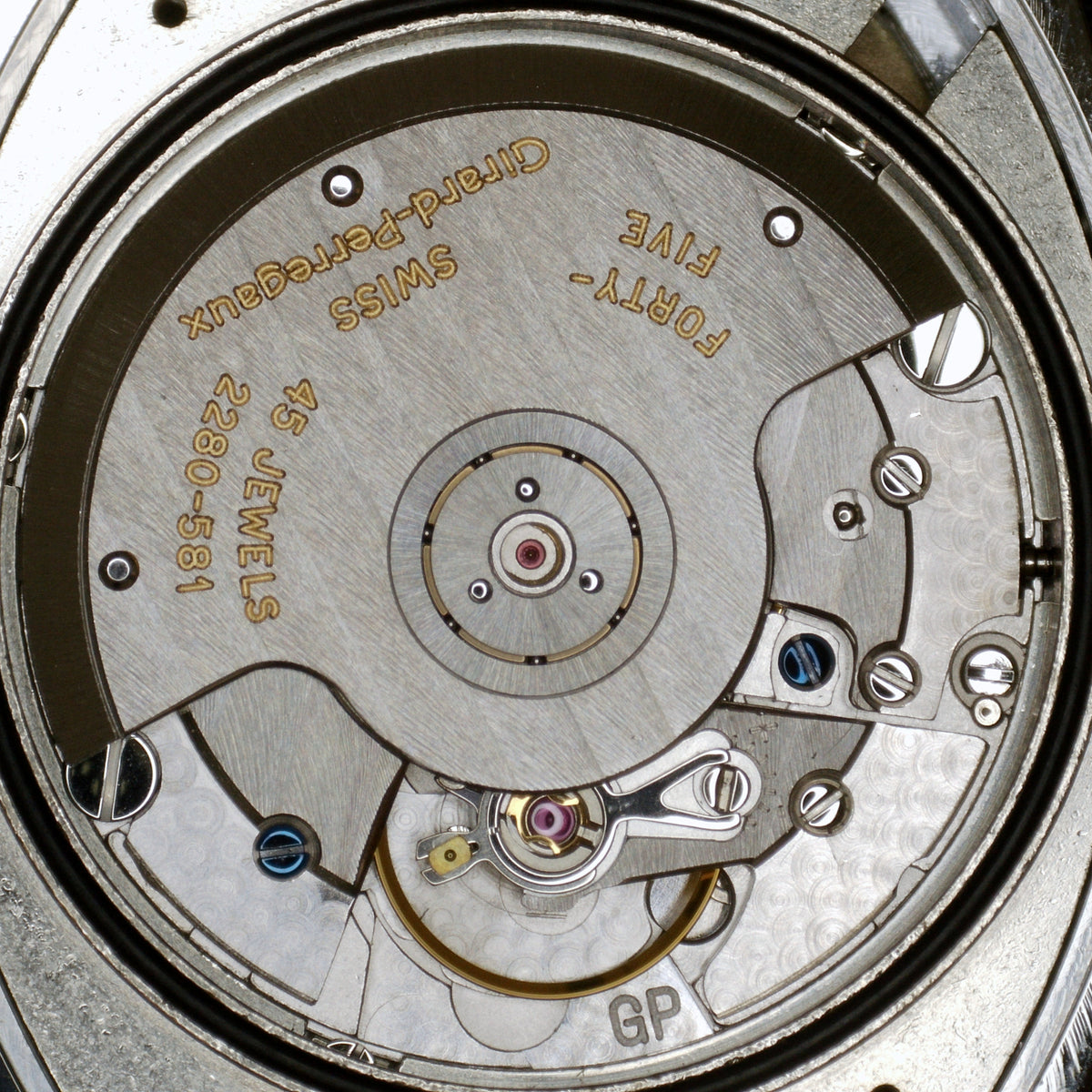 Girard Perregaux Richeville Chronograph Automatic White Dial 1997 – Uhrwerk mit Gravur