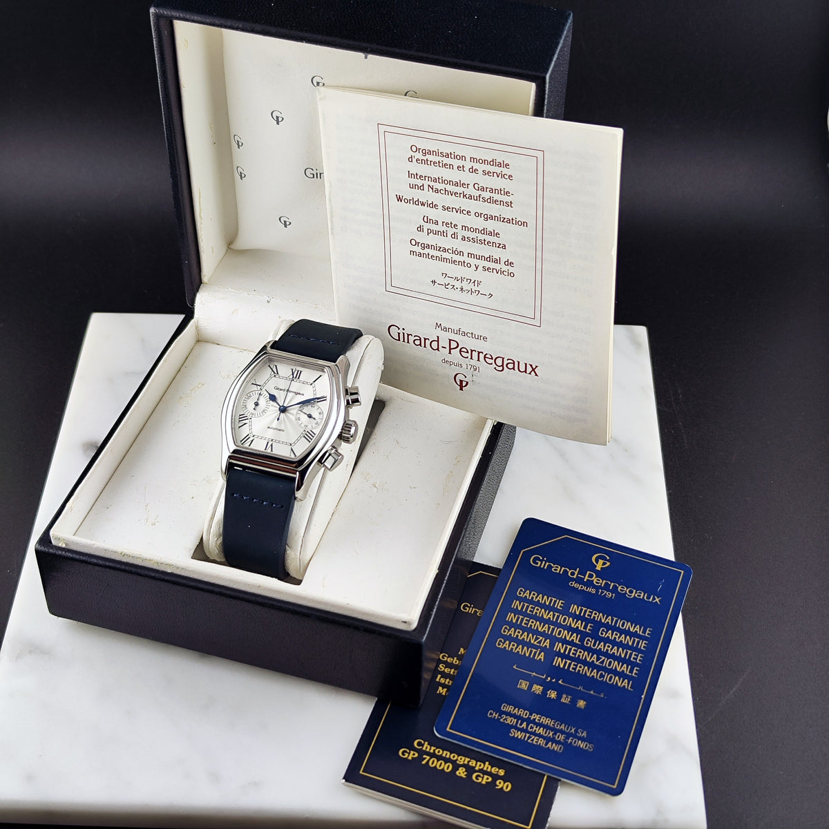 Girard Perregaux Richeville Chronograph Automatic White Dial 1997 – Uhr mit Box und Papieren