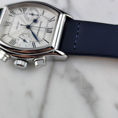 Girard Perregaux Richeville Chronograph Automatic White Dial 1997 – Seitenansicht mit Drücker und Krone