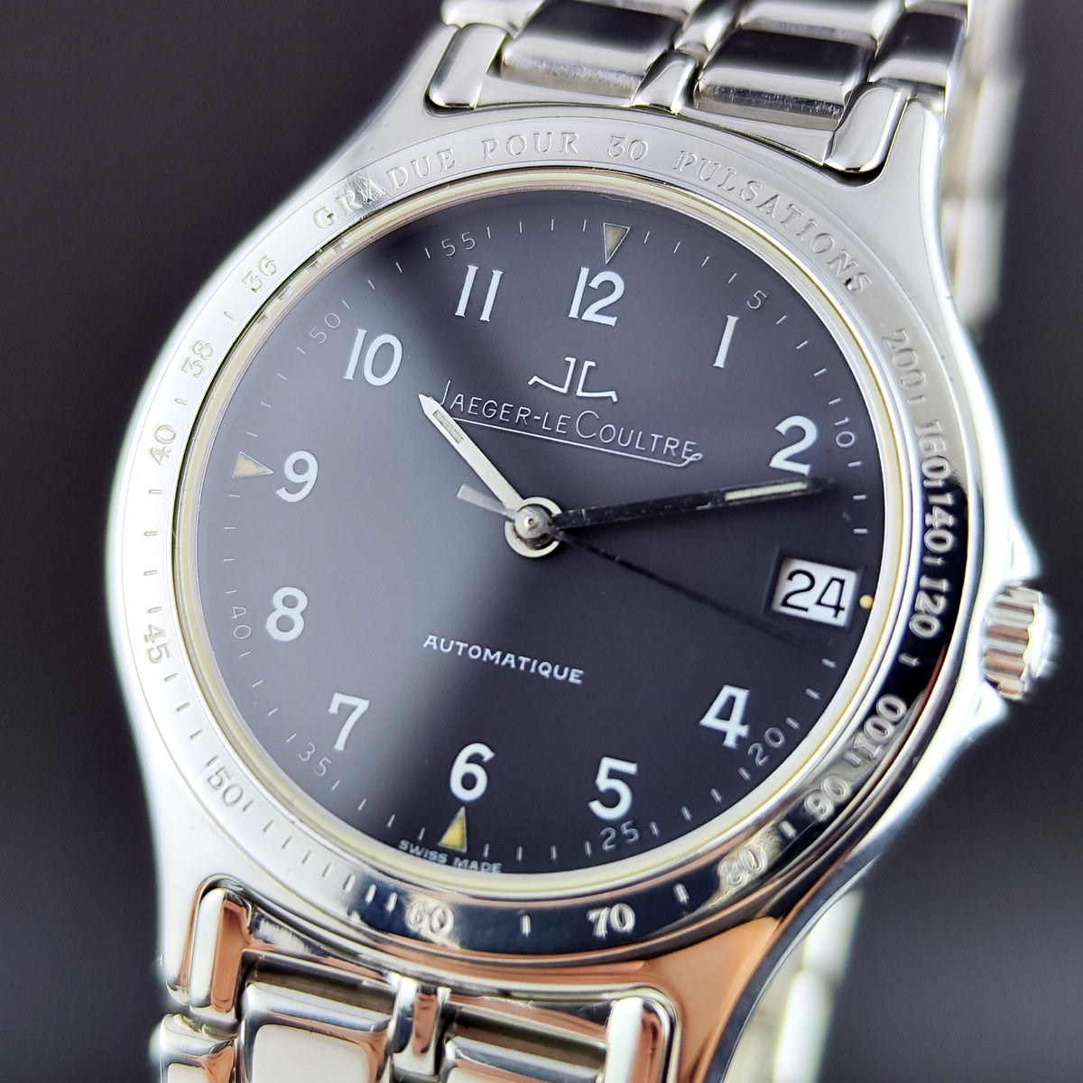 Jaeger LeCoultre Heraion Automatic Grey Dial – Zifferblatt in Nahaufnahme