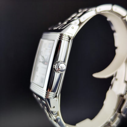 Jaeger LeCoultre Reverso Gran'Sport Automatic White Dial 2005 – Seitenansicht mit Krone