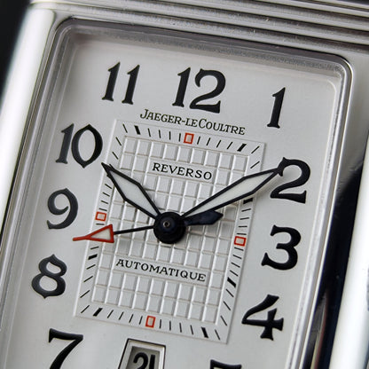 Jaeger LeCoultre Reverso Gran'Sport Automatic White Dial 2005 – Zifferblatt in Nahaufnahme
